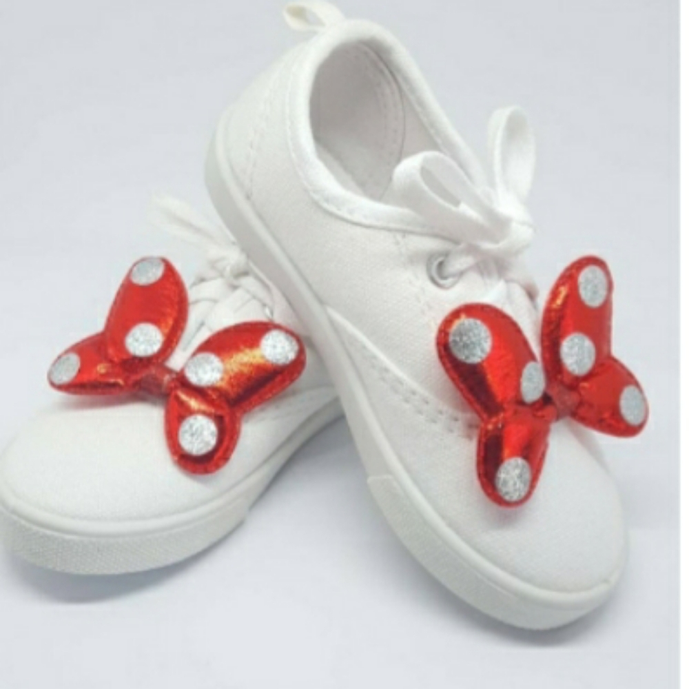 Minnie Mouse Inspired Bow Shoe Clips (2 clips) Disney Vacation Shoe Charms